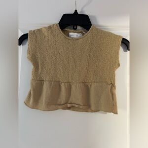 ZARA Girls Tan Knit Peplum Sleeveless Top Size 3 Years Boho